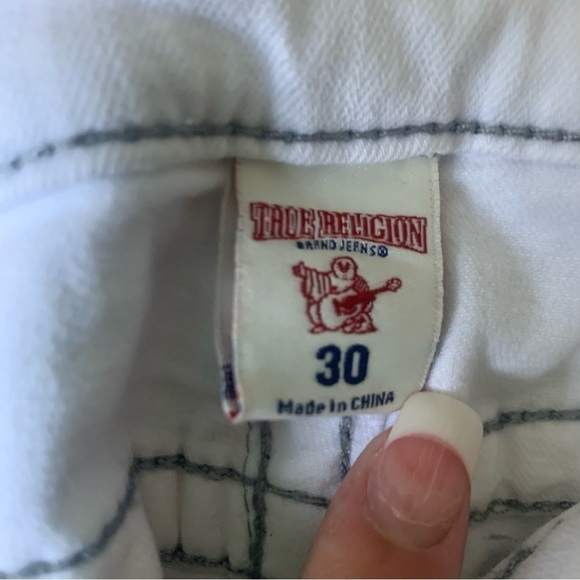 TRUE RELIGION White Distressed Skinny Jeans size 30 - Picture 7 of 9